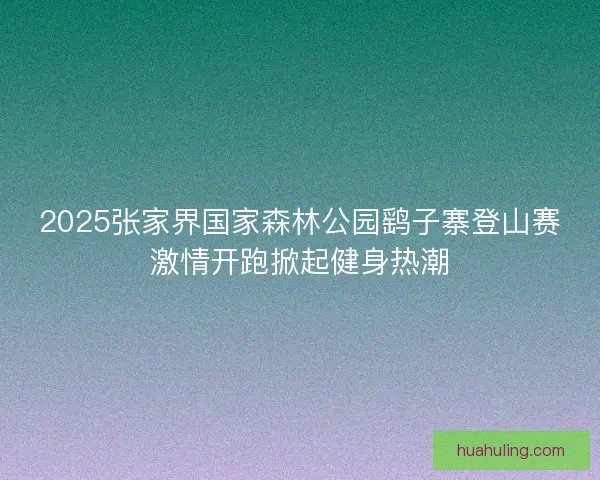 2025张家界国家森林公园鹞子寨登山赛激情开跑掀起健身热潮